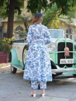 Floral Printed Anarkali Kurta Pant with Dupatta - Image 4